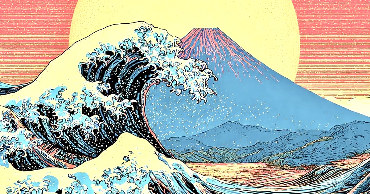 江戸庶民ブログのコンセプトを表した波のイラスト