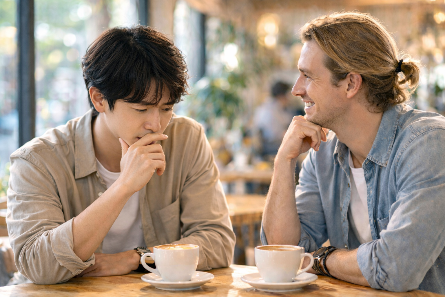 英語が話そうとしてもなかなか思ったように話せない男性のイメージ画像
