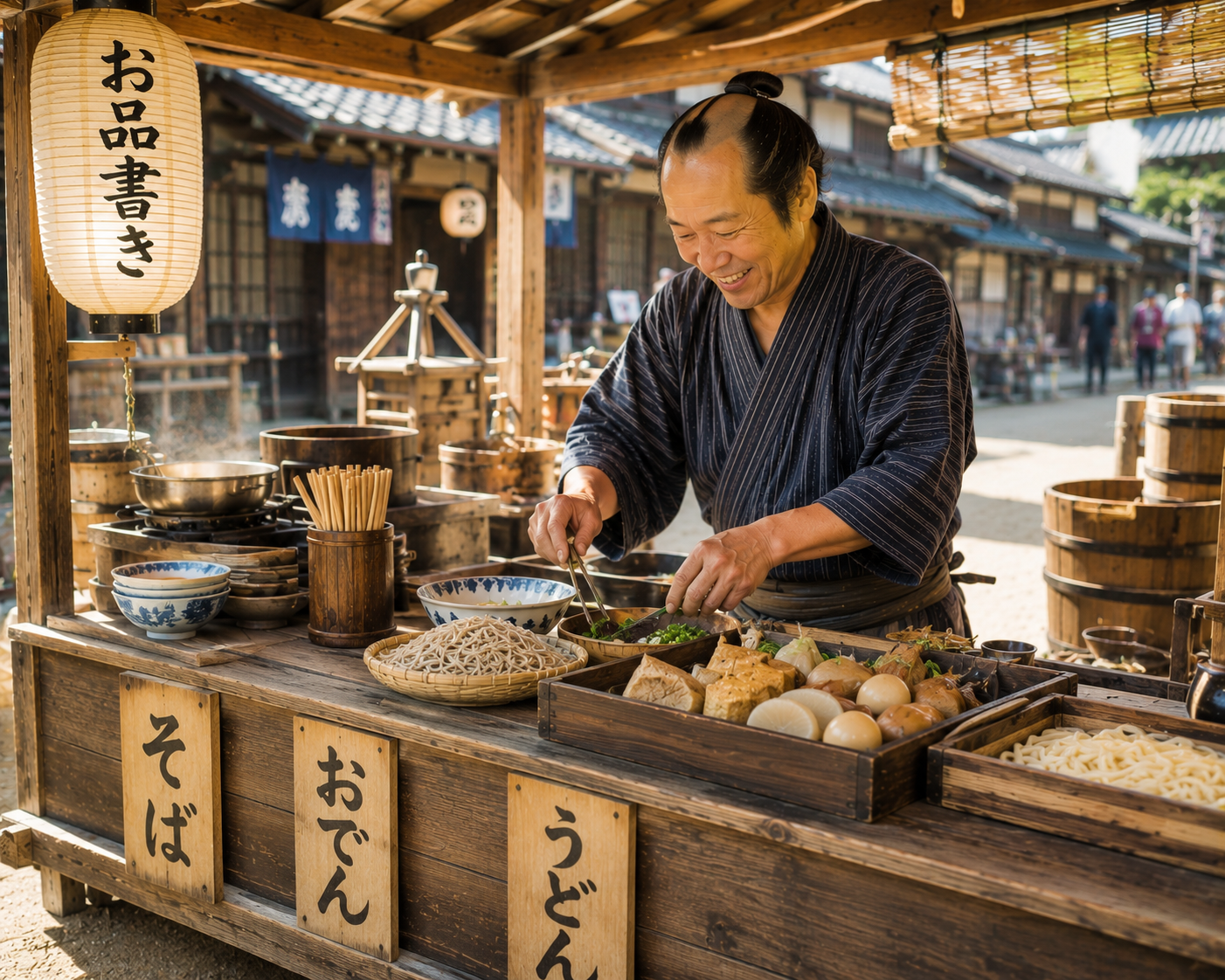 江戸時代の屋台でもお出汁が活躍しているイメージ画像